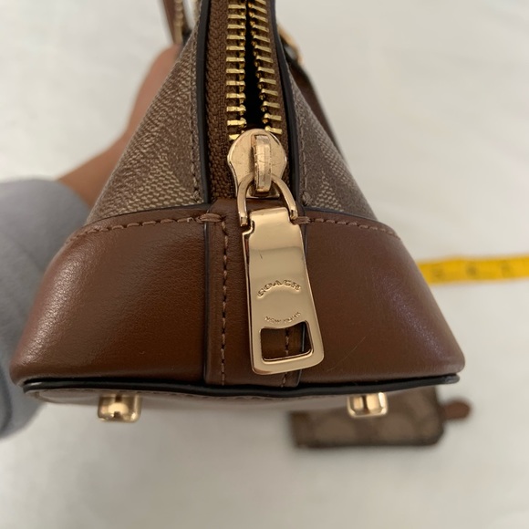 EUC Coach Mini Sierra Khaki Brown Satchel - Picture 12 of 16